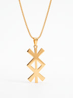 Corrente runa Bindrune - veneziana - banhado a ouro 18k