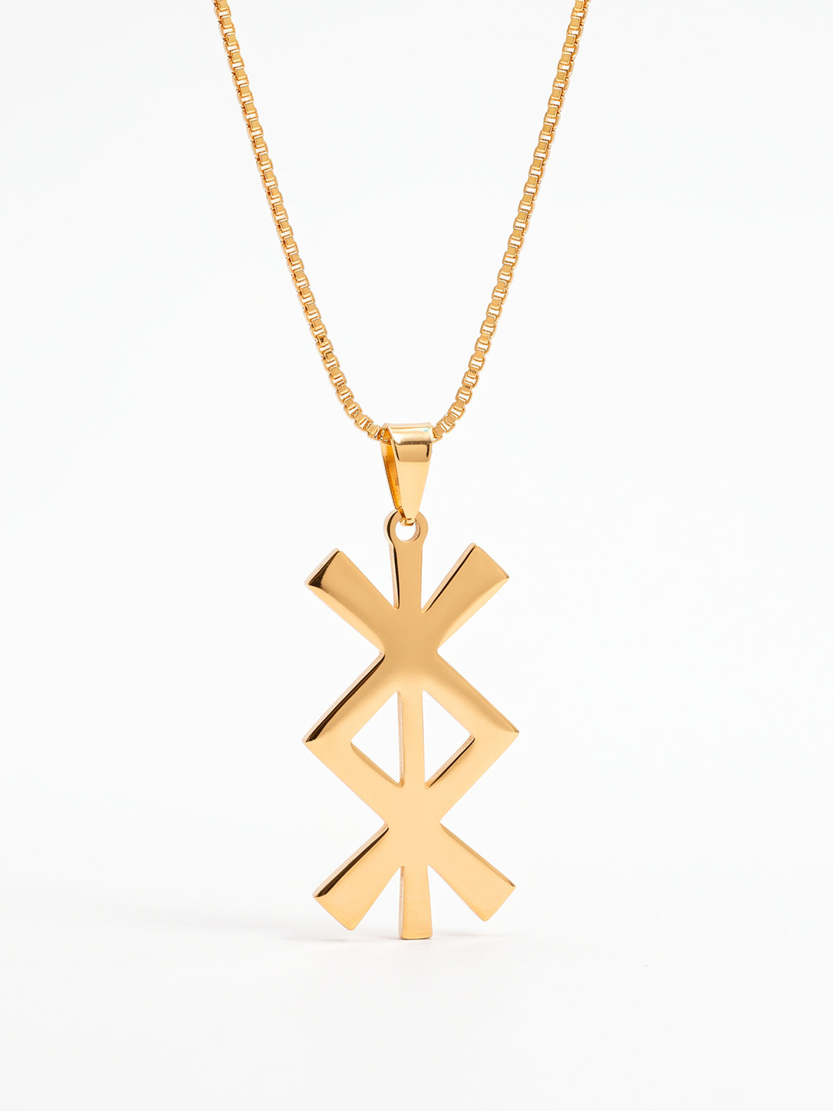 Corrente runa Bindrune - veneziana - banhado a ouro 18k