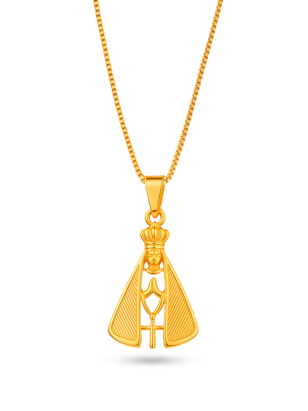 Corrente Nossa Senhora - banhado a ouro 18k