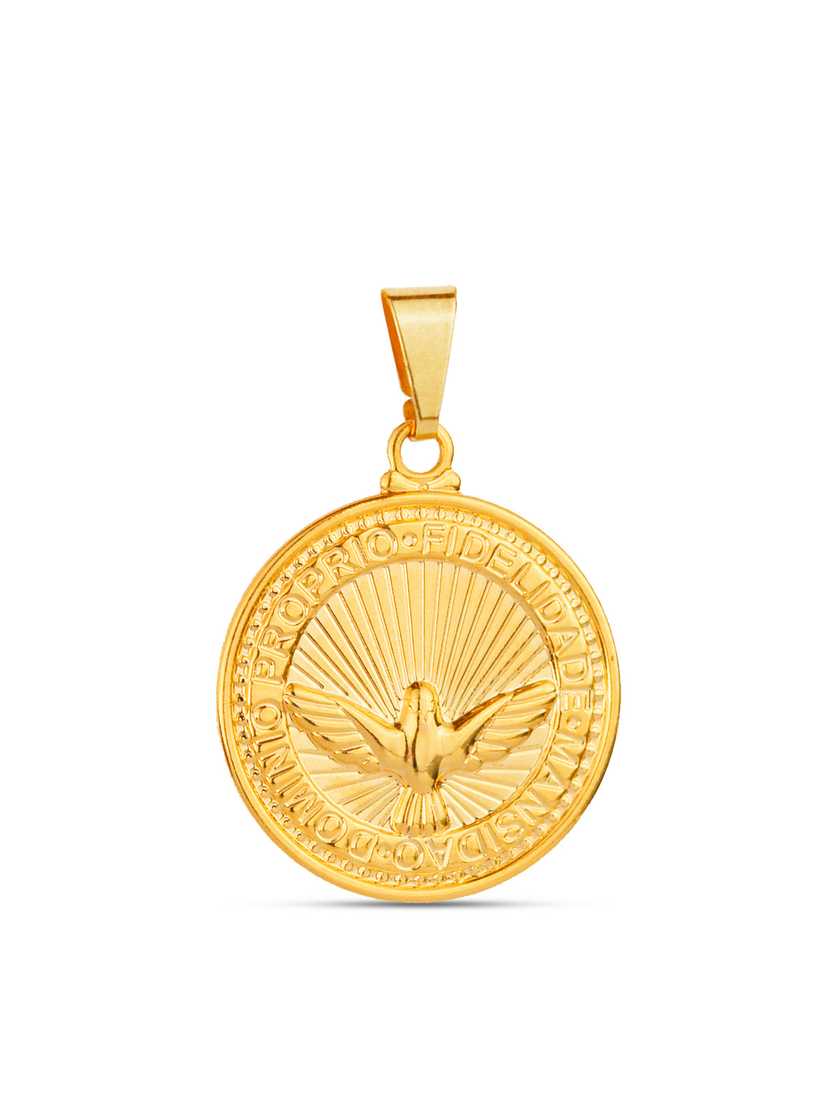 Pingente Medalha Espírito Santo - banhado a ouro 18k