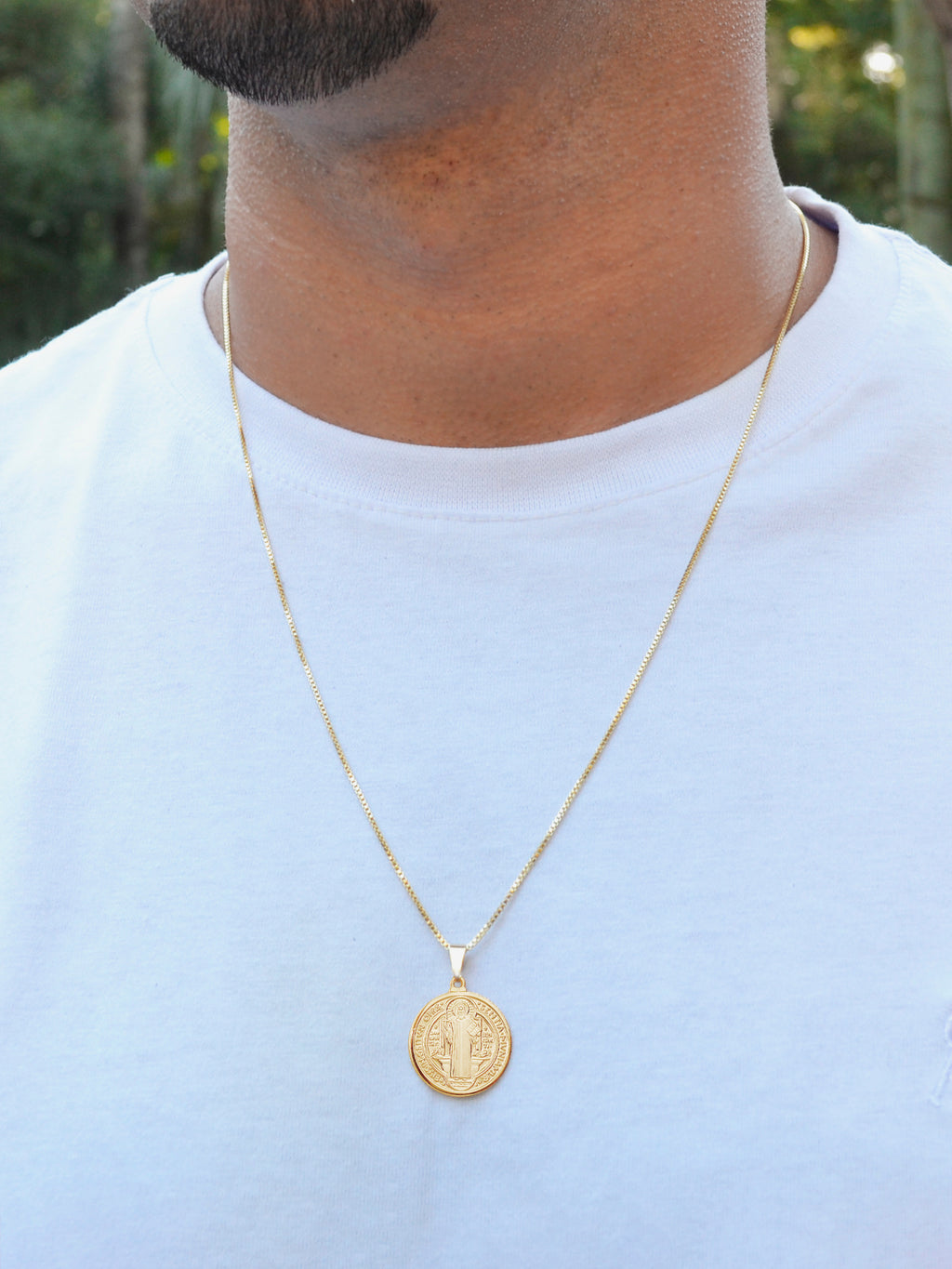 Pingente Medalha de São Bento - banhado a ouro 18k - foto 5