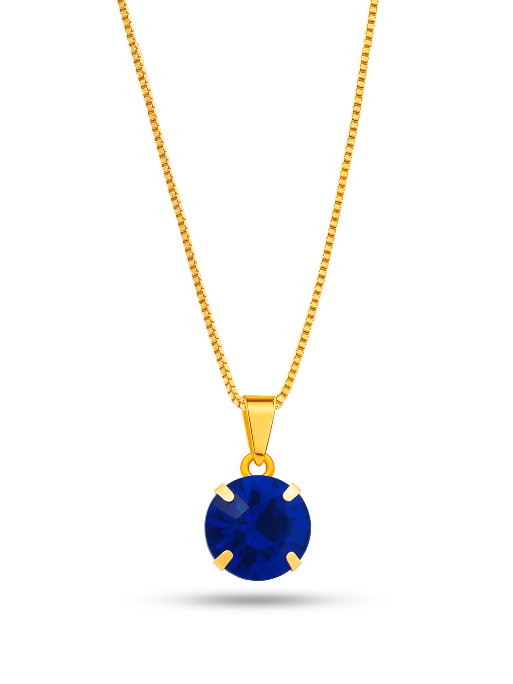 Corrente ponto de luz azul royal - veneziana - banhado a ouro 18k