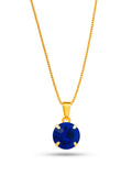Corrente ponto de luz azul royal - veneziana - banhado a ouro 18k