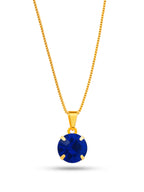Corrente ponto de luz azul royal - veneziana - banhado a ouro 18k