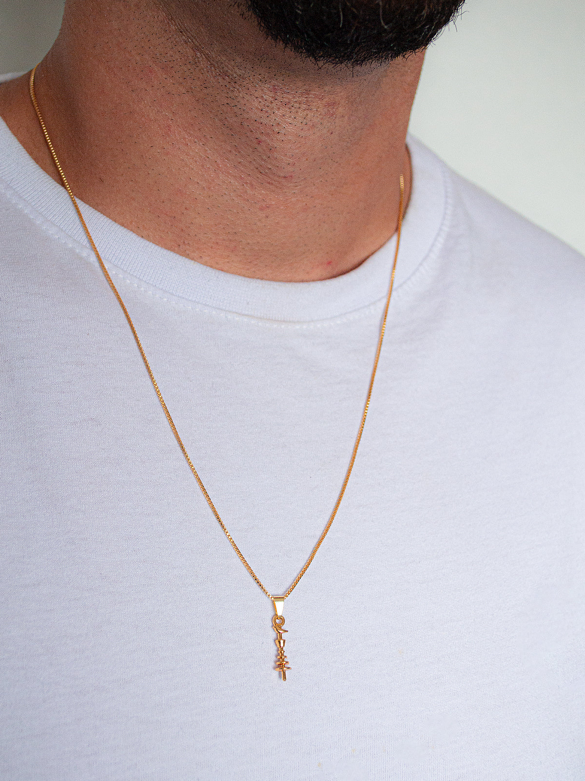 Corrente Opaxorô de Oxalá - veneziana - banhado  a ouro 18k - foto 4