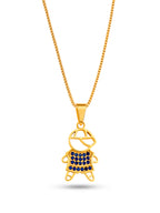 Corrente menino azul cravejado - veneziana - banhado a ouro 18k