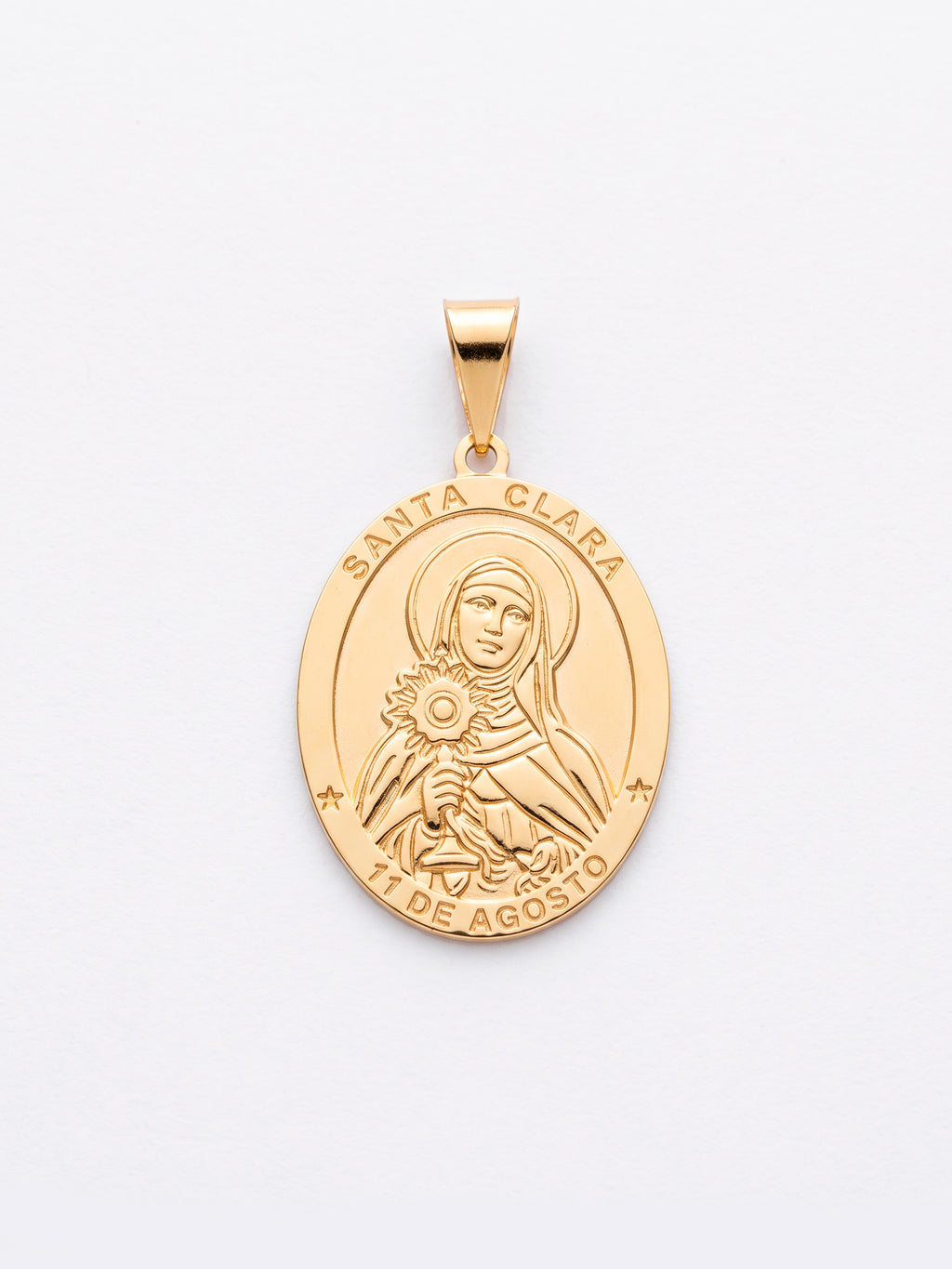 Pingente Santa Clara 2,5 x 2,0 cm - banhado a ouro 18k