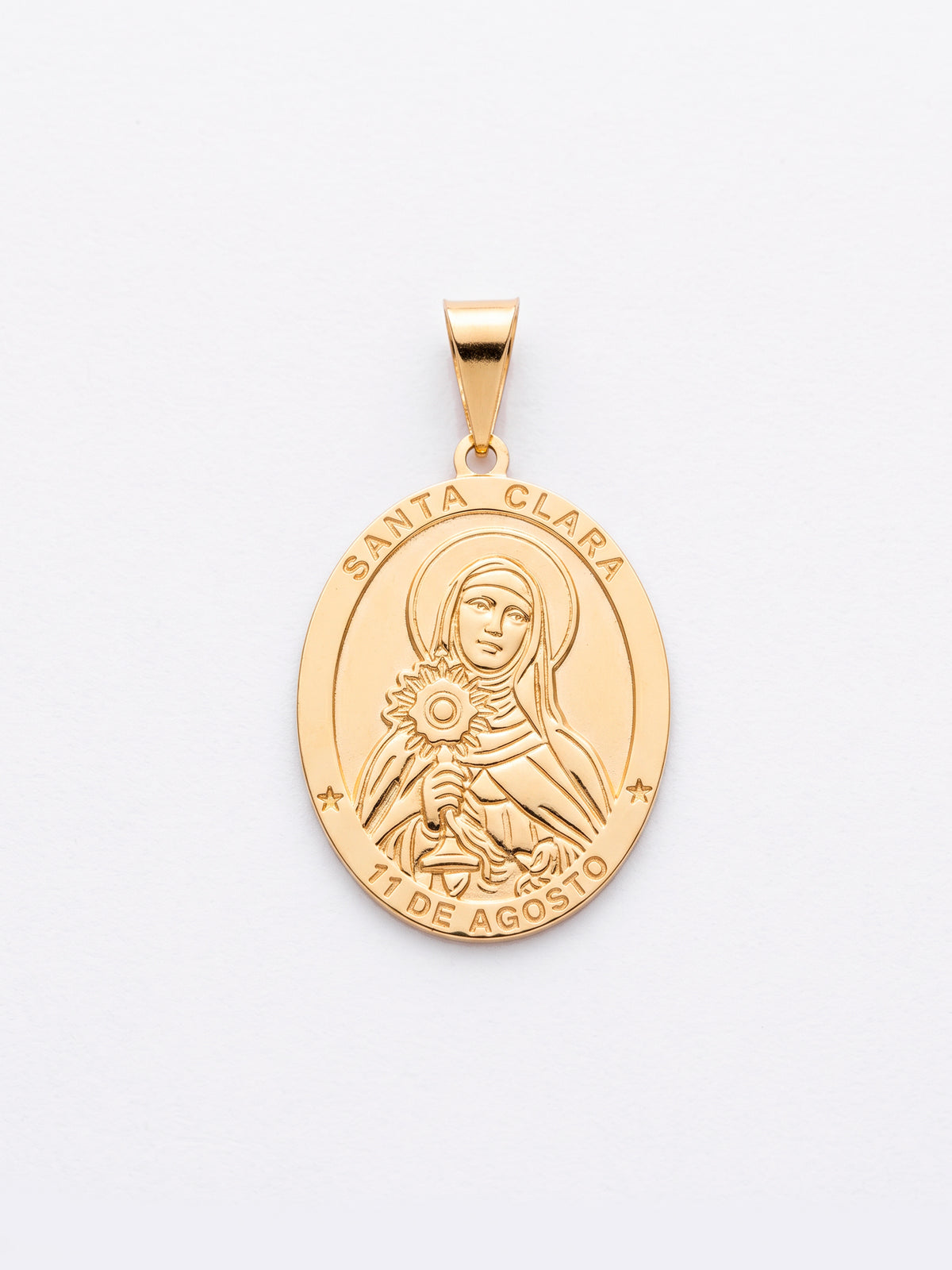 Pingente Santa Clara 2,5 x 2,0 cm - banhado a ouro 18k
