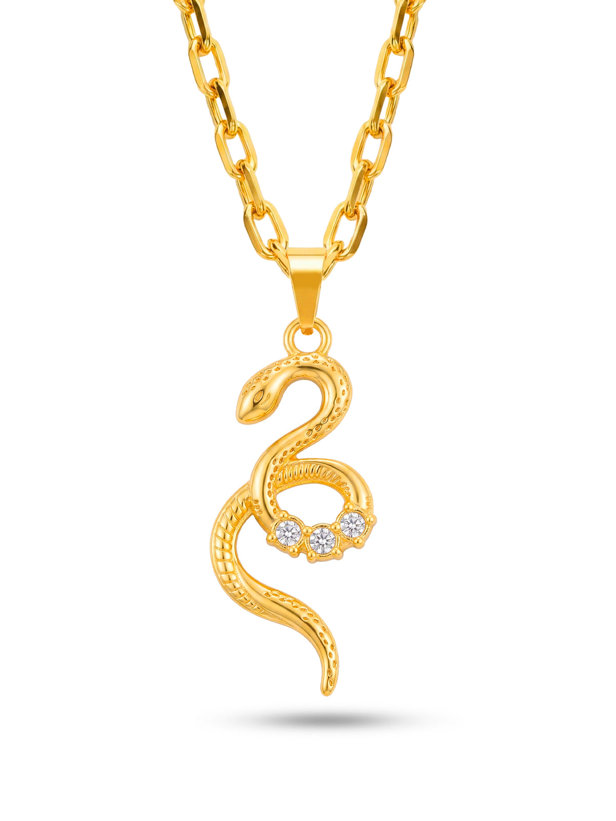 Corrente Serpente - cadeado - banhado a ouro 18k