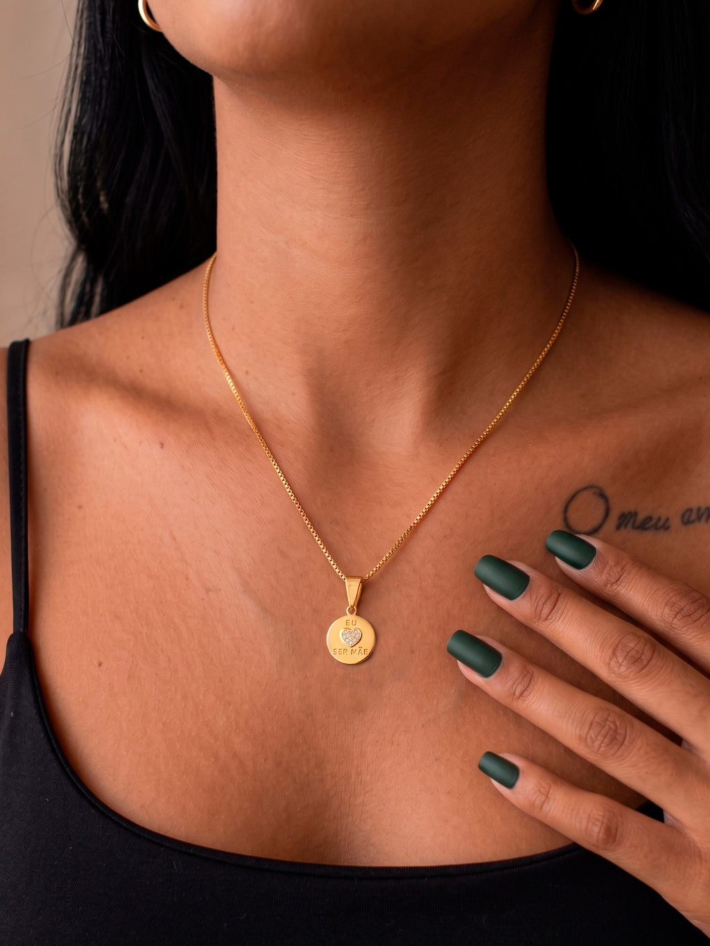 Pingente Eu Amo Ser Mãe - banhado a ouro 18k - foto 3