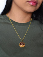 Corrente medalha Xangô marrom - cadeado - banhado a ouro 18k - foto 4