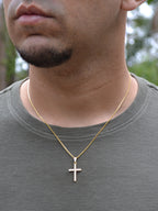 Pingente Cruz cravejada - banhado a ouro 18k - foto 2