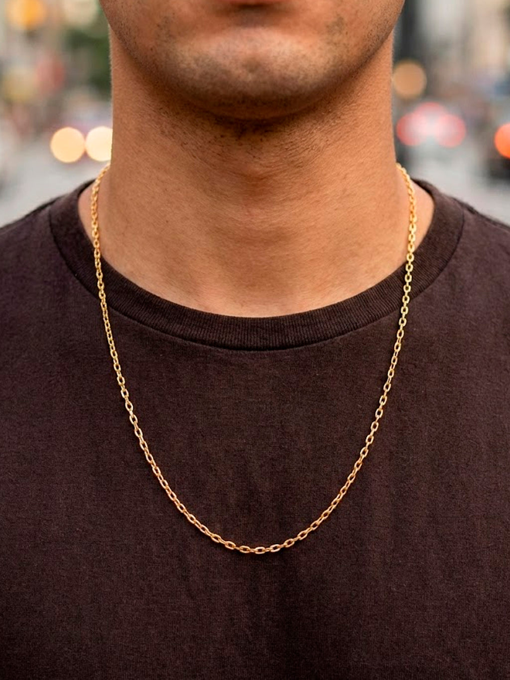 Corrente Cadeado 3 mm - fecho canhão - banhado a ouro 18k - foto 2