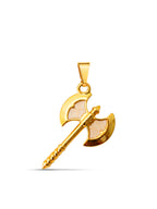 Pingente Machado de Xangô perolado - banhado a ouro 18k