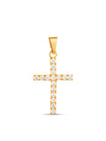 Pingente Cruz cravejada - banhado a ouro 18k