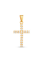 Pingente Cruz cravejada - banhado a ouro 18k
