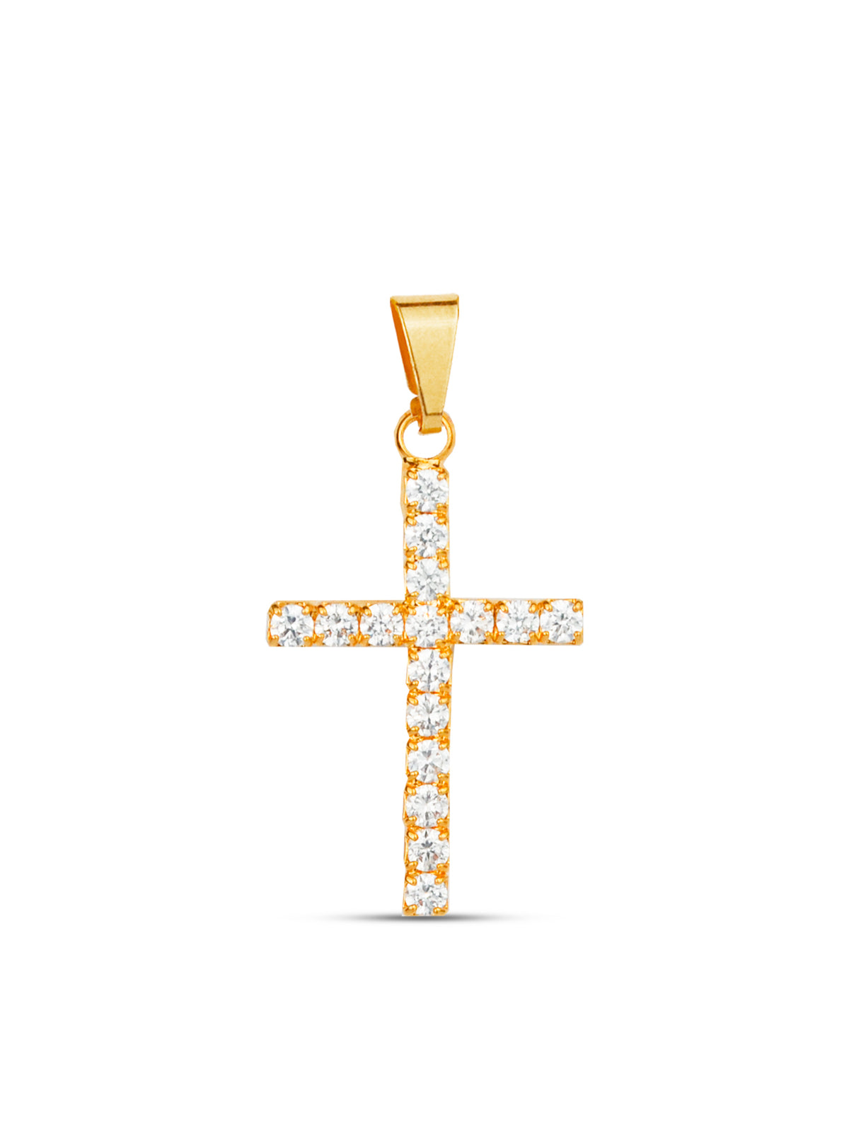 Pingente Cruz cravejada - banhado a ouro 18k