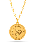 Corrente medalha Oxossi verde  - elo longo - banhado a ouro 18k - foto 3