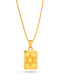 Corrente plaquinha Estrela de Davi - veneziana - banhado a ouro 18k