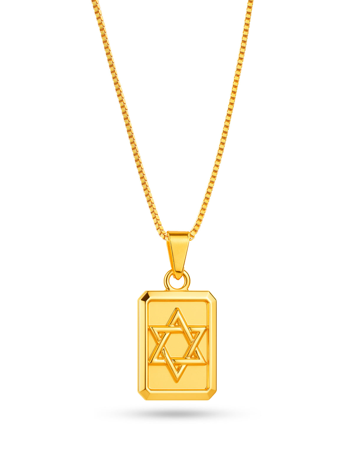 Corrente plaquinha Estrela de Davi - veneziana - banhado a ouro 18k