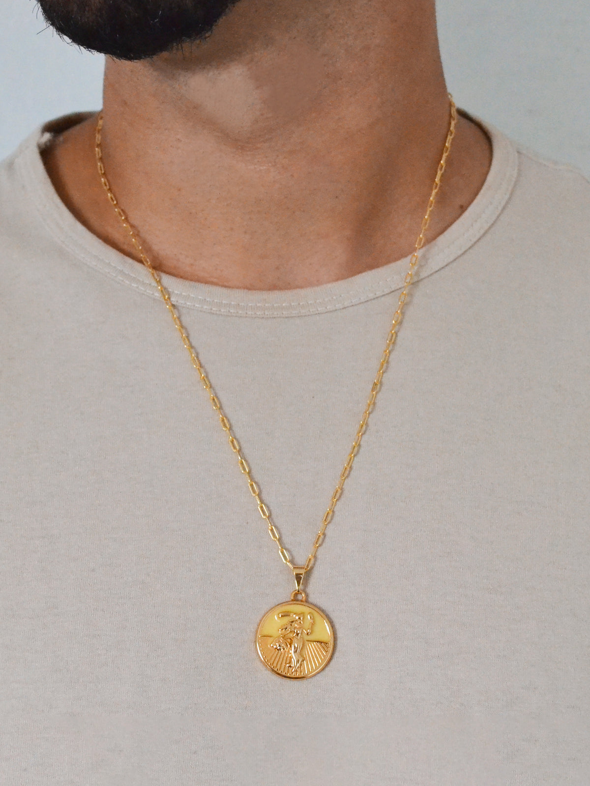 Corrente medalha Oxum amarelo - elo longo - banhado a ouro 18k - foto 4