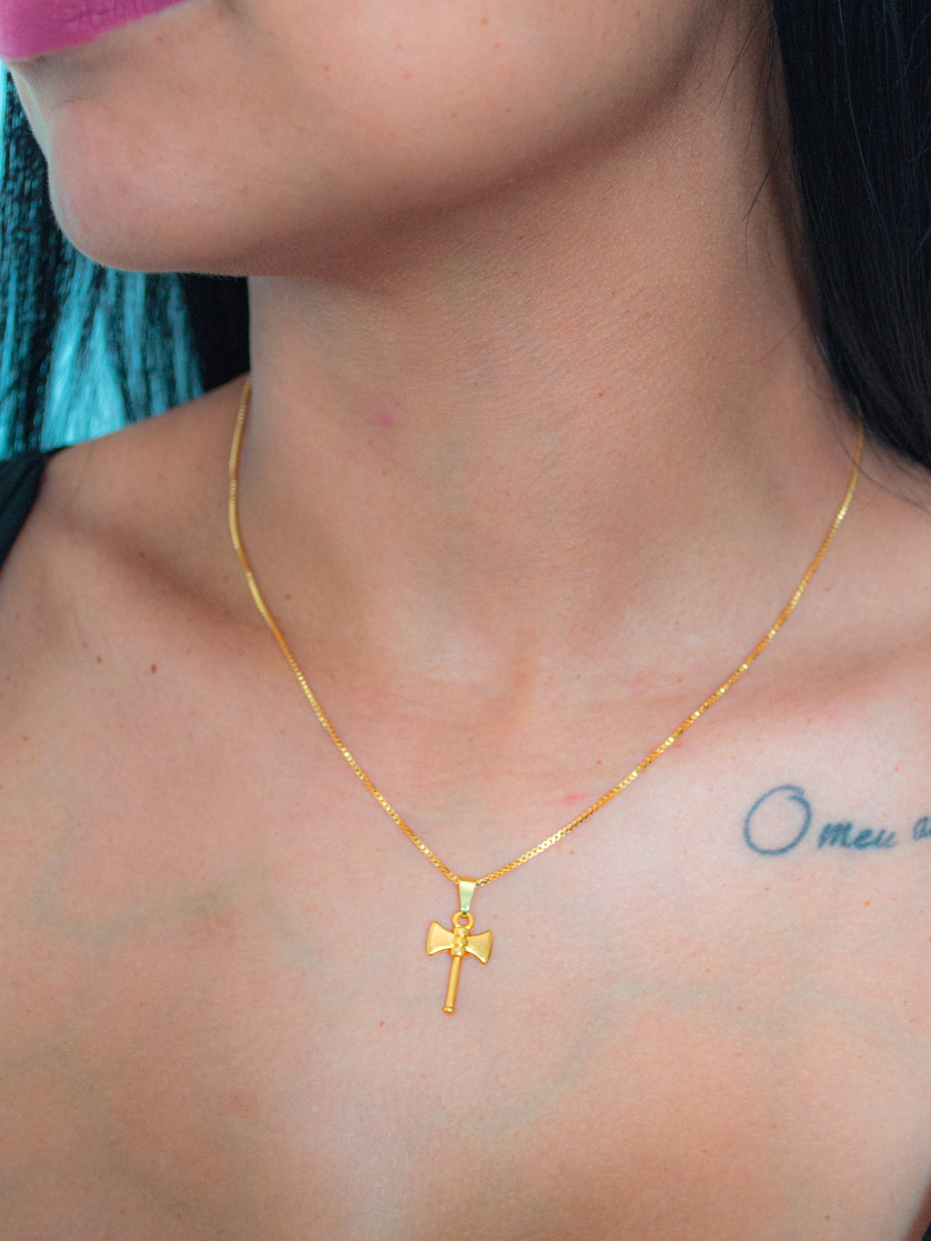 Pingente Machado de Xangô - banhado a ouro 18k - foto 2