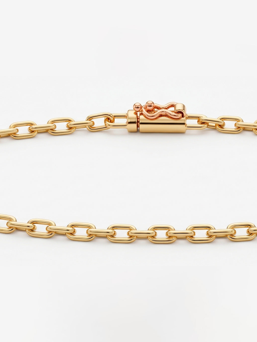Pulseira Cadeado - 3 mm - banhada a ouro 18k