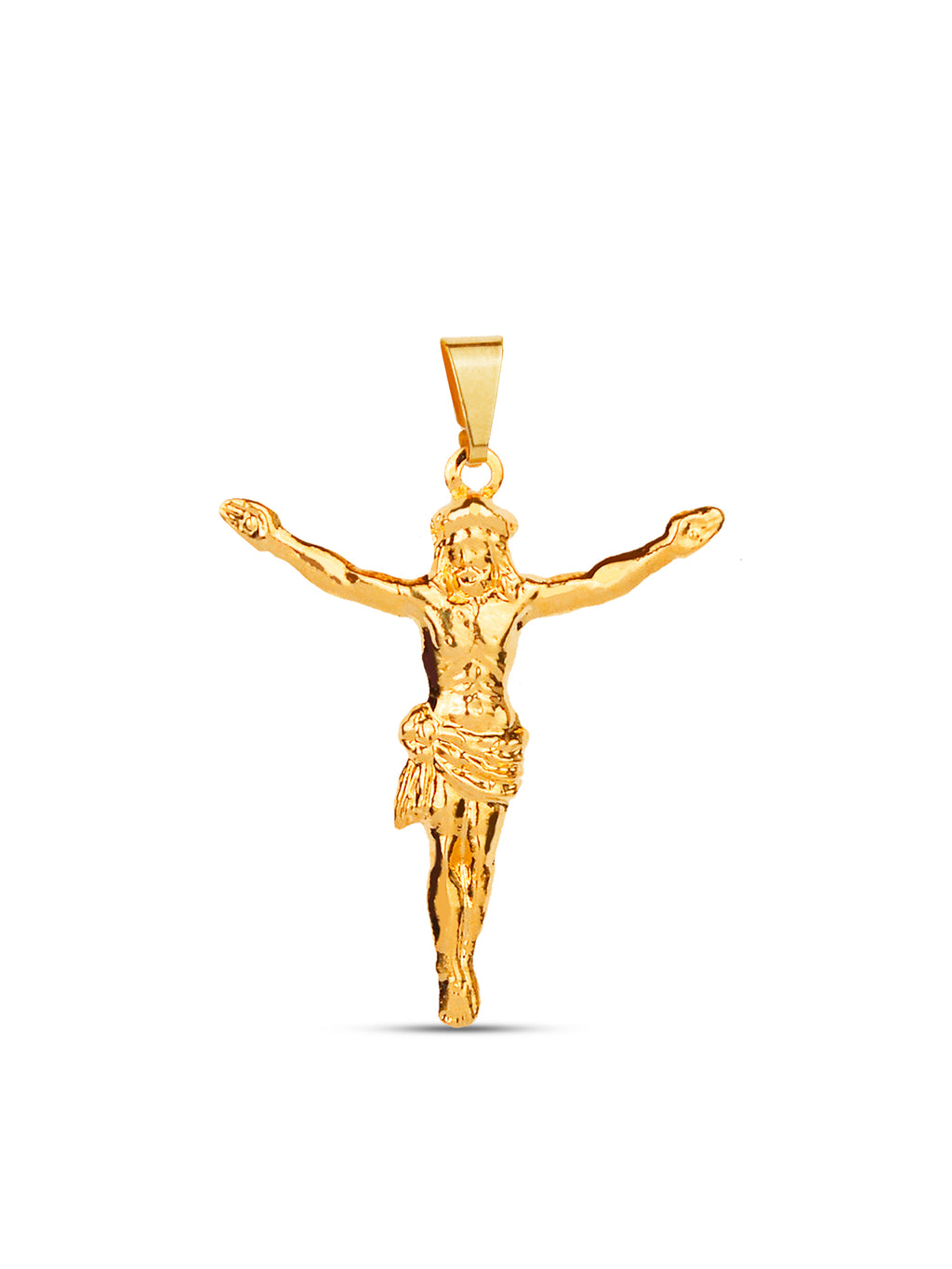 Pingente cruz Jesus Cristo - banhado a ouro 18k