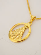 Pingente Nossa Senhora Oval - banhado a ouro 18k - foto 3