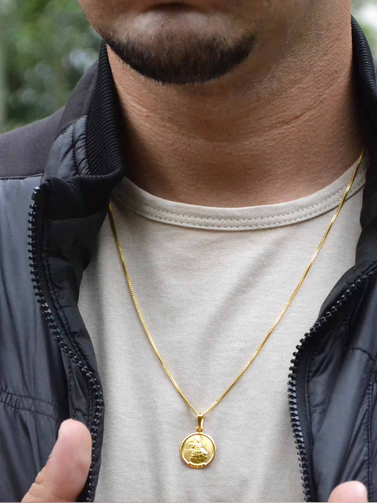 Pingente medalha Oxalá - banhado a ouro 18k - foto 2