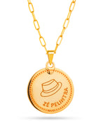 Corrente medalha Zé Pelintra branco - elo longo - banhado a ouro 18k - foto 3