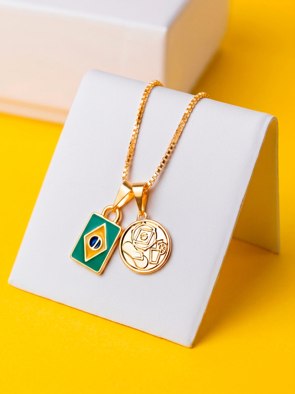 Corrente Brasilidades - veneziana - banhado a ouro 18k