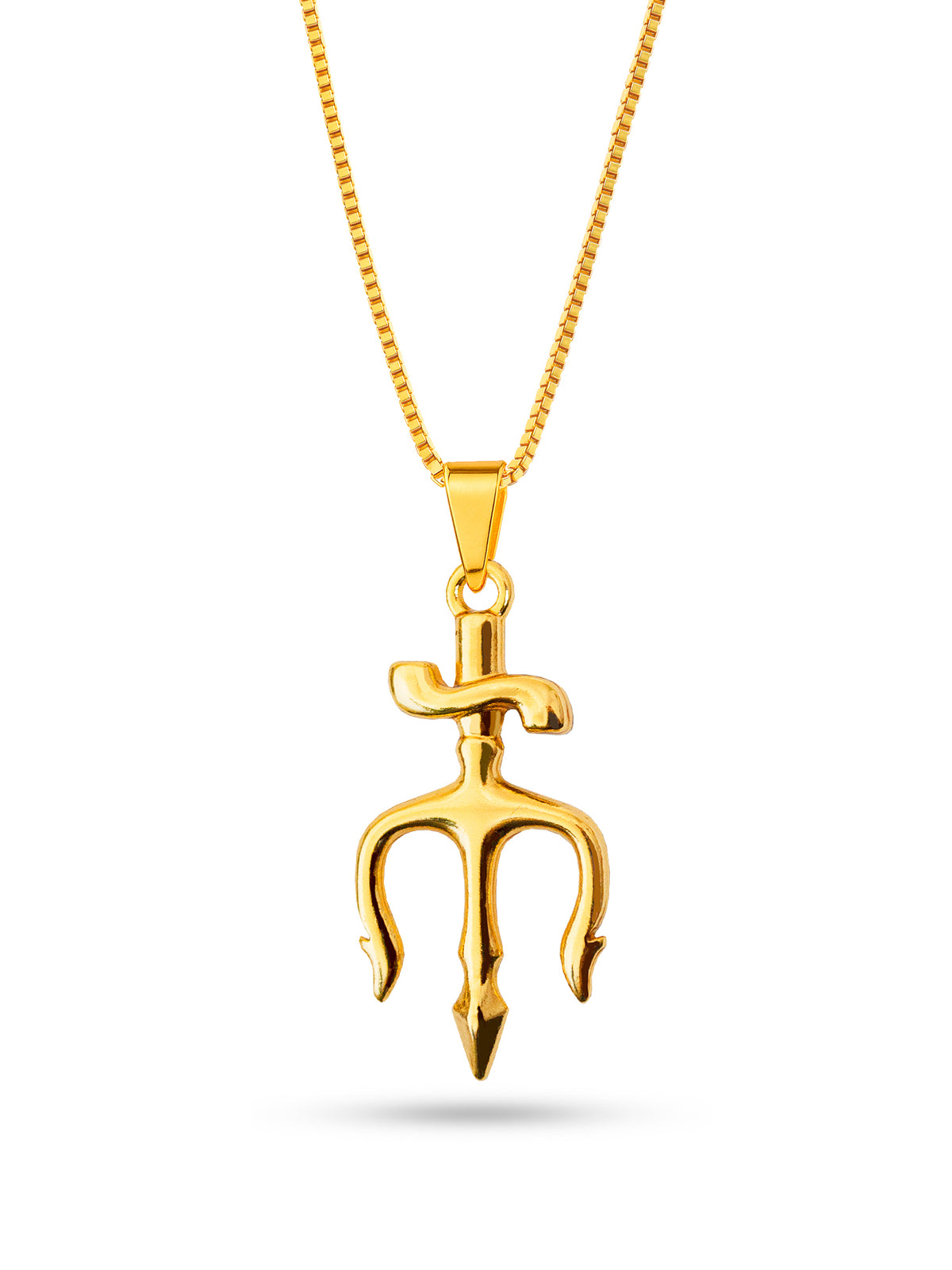 Corrente Tridente de Pomba Gira - veneziana - banhado a ouro 18k - foto 2