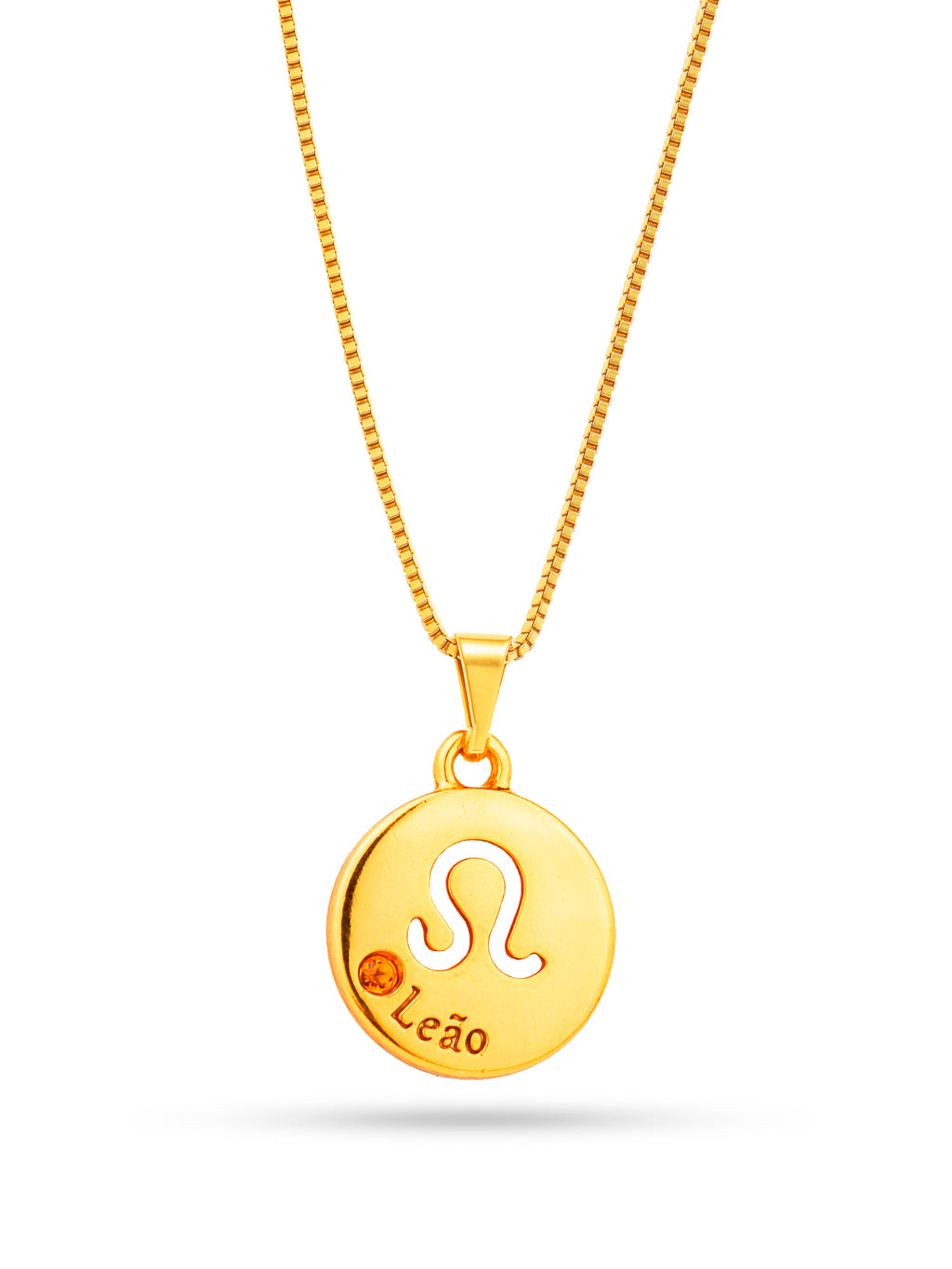 Corrente signo Leão - veneziana - banhado a ouro 18k
