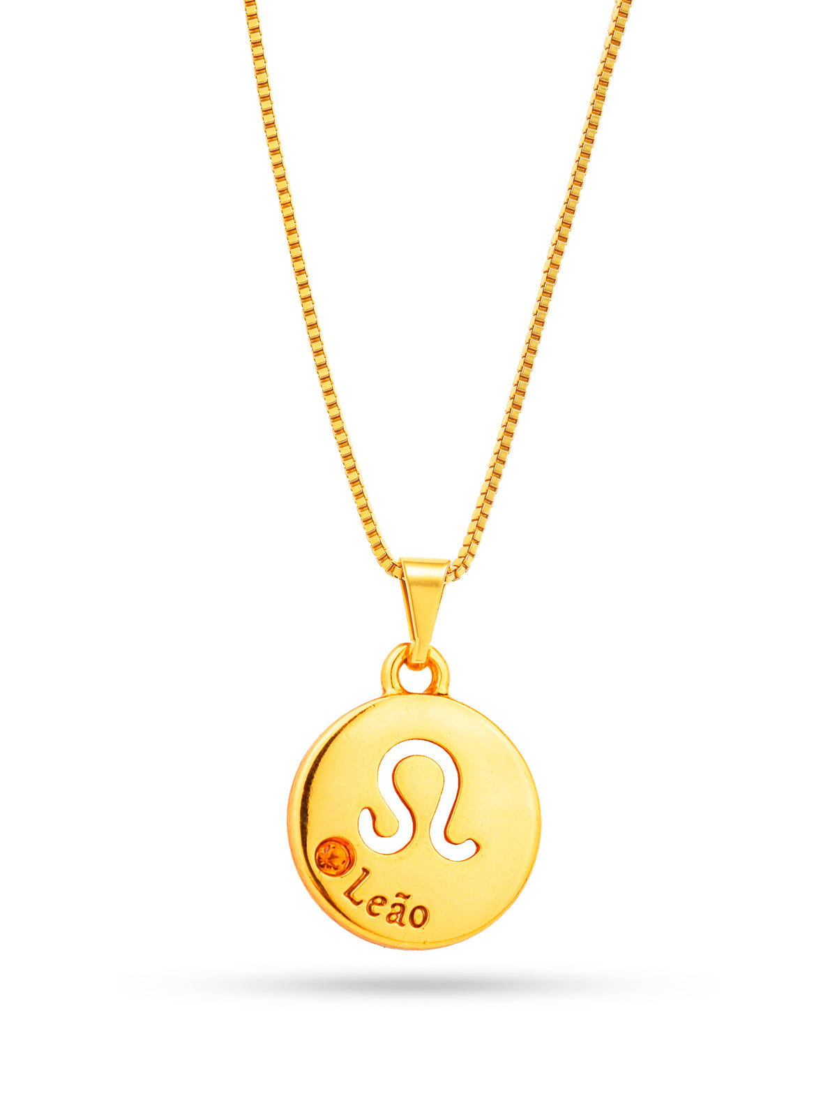 Corrente signo Leão - veneziana - banhado a ouro 18k