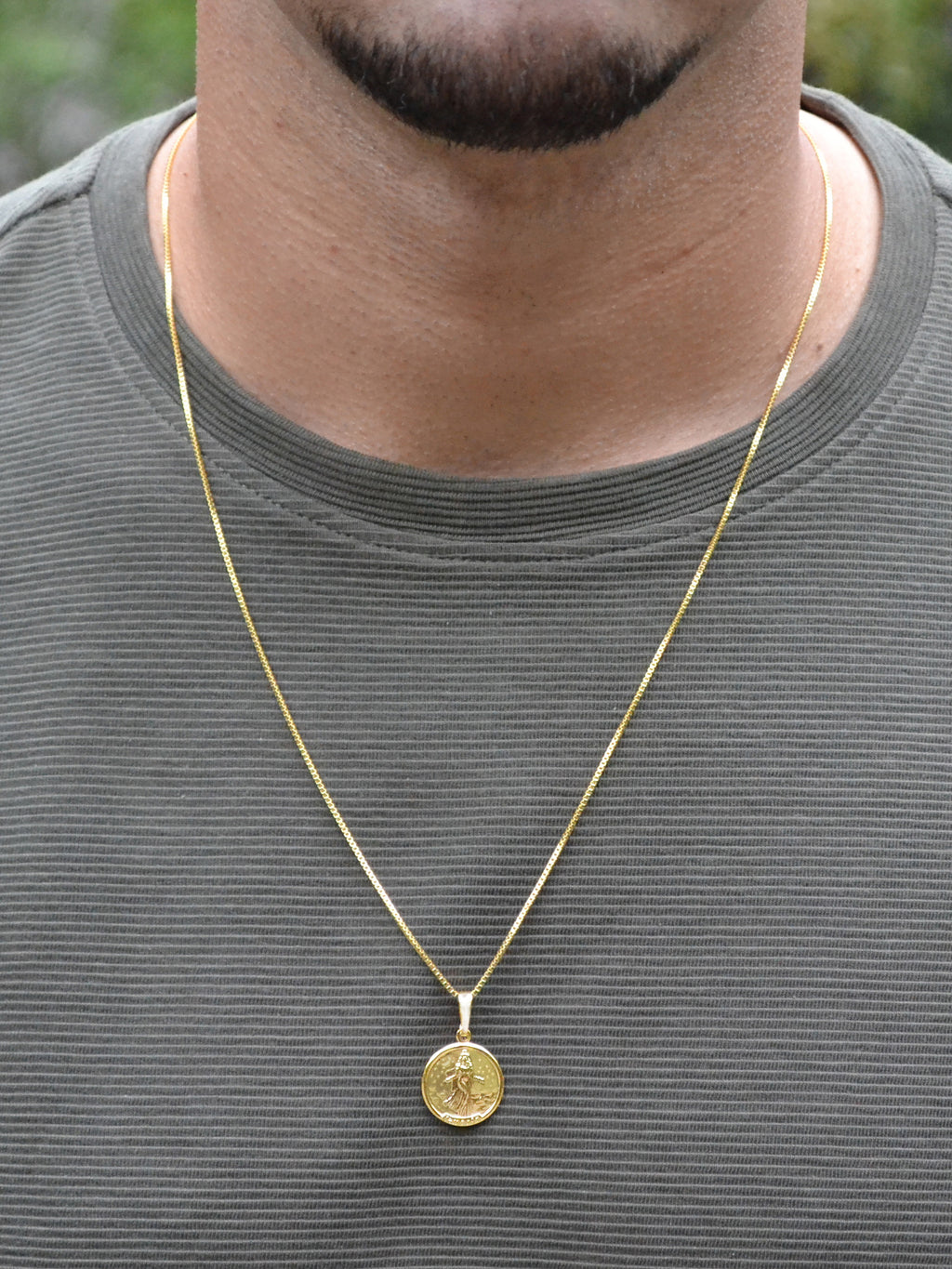 Corrente medalha Iemanjá - veneziana - banhado a ouro 18k - foto 5