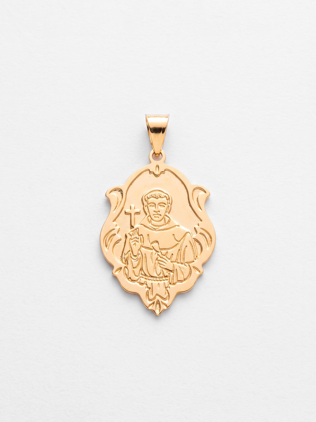 Pingente Santo Antônio 2,5 x 1,8 cm - banhado a ouro 18k