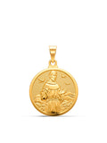 Pingente medalha São Francisco de Assis - banhado a ouro 18k