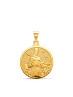 Pingente medalha São Francisco de Assis - banhado a ouro 18k