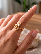 Anel serpente - ajustável - banhado a ouro 18k - foto 2