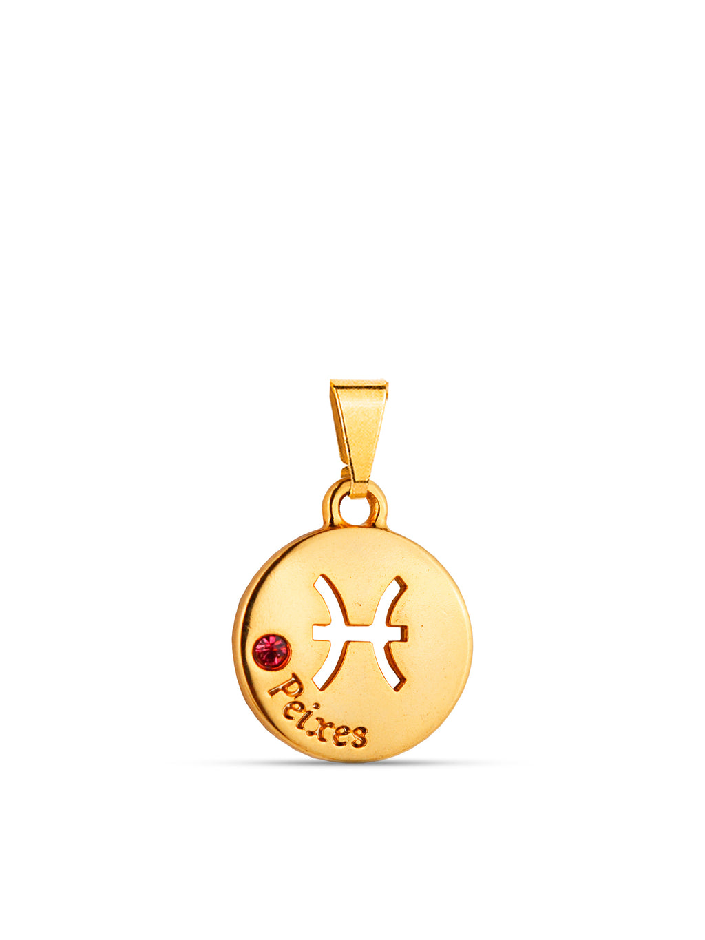 Pingente signo Peixes - banhado a ouro 18k