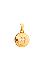 Pingente signo Peixes - banhado a ouro 18k