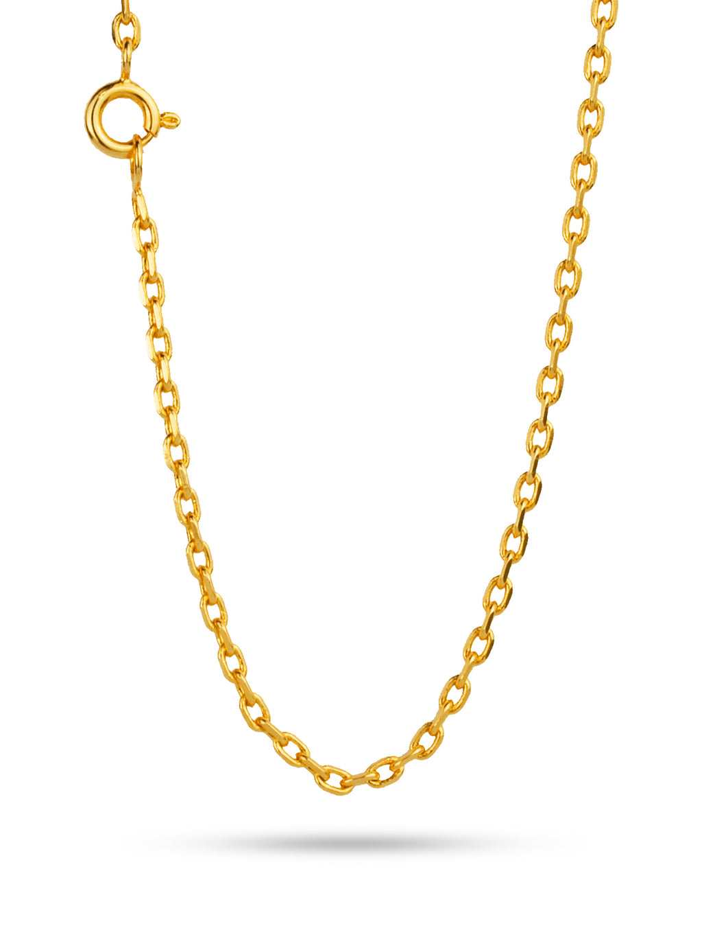 Corrente Cadeado 2 mm - fecho tradicional - banhado a ouro 18k