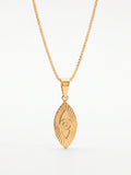 Corrente oval olho de Hórus - veneziana - banhado a ouro 18k