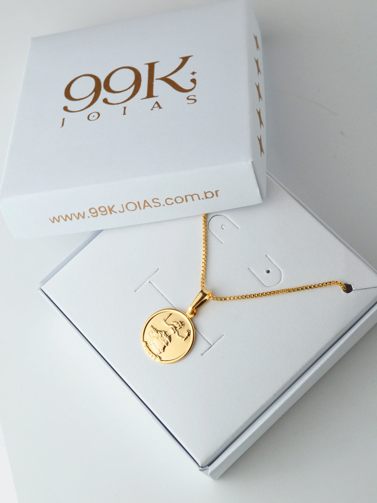 Corrente medalha Iansã - veneziana - banhado a ouro 18k - foto 3