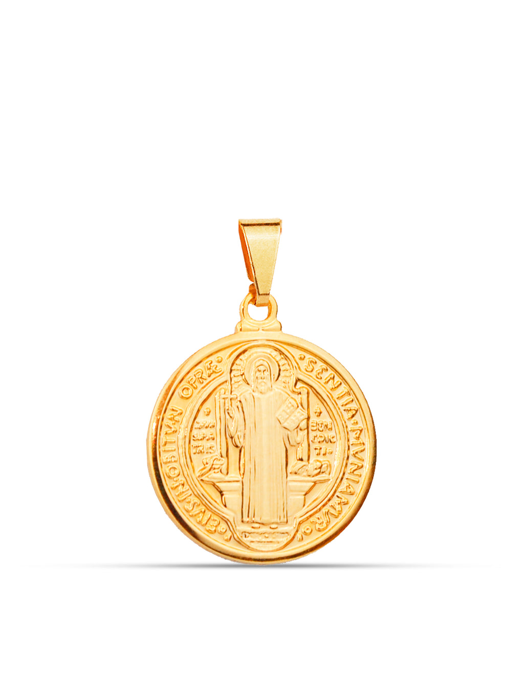 Pingente Medalha de São Bento - banhado a ouro 18k