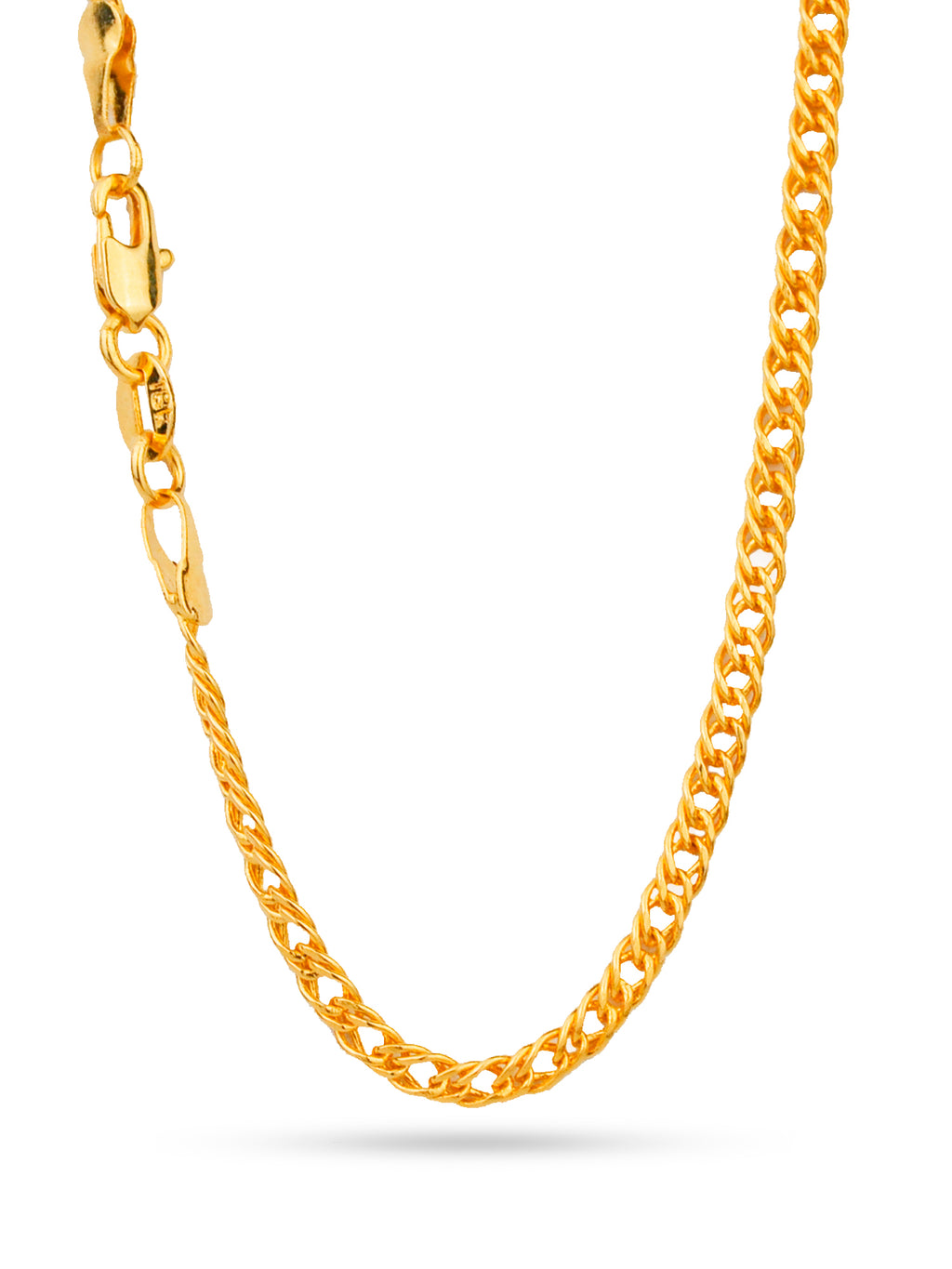 Corrente grumet duplo 3 mm - fecho tradicional - banhado a ouro 18k - foto 2