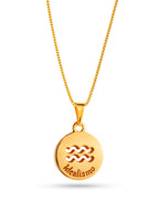 Corrente signo Aquário - veneziana - banhado a ouro 18k - foto 3