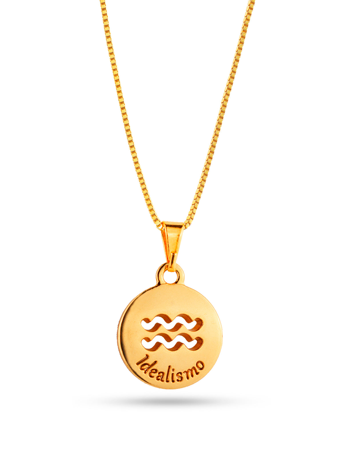 Corrente signo Aquário - veneziana - banhado a ouro 18k - foto 3