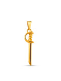Pingente Espada de Ogum G - banhado a ouro 18k